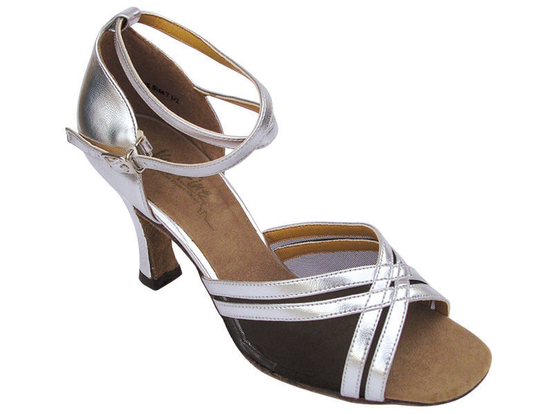 5017 Silver Leather & Black Mesh