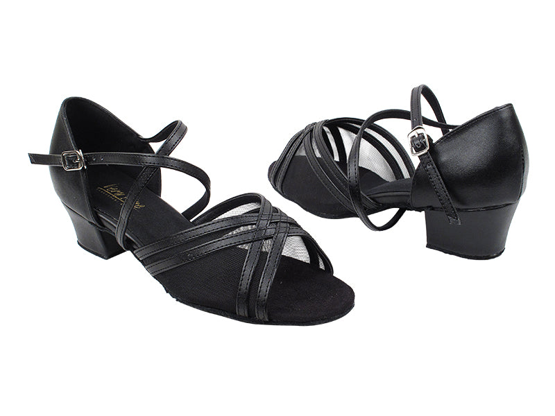 5017 Black Leather_Black Mesh_1650 BackStrap with 1.5" Medium Heel in the photo