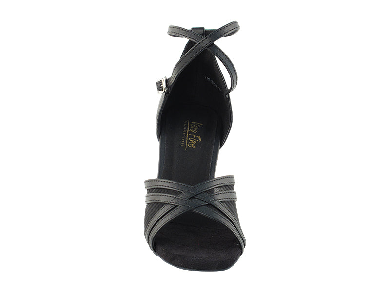 5017 Cuero negro y malla negra