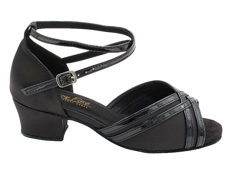 5017 Black Satin_M_B_H_Black Patent Trim_S with 1.5" Heel (2001) in the photo