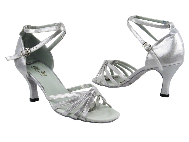 6005 259 Silver Satin with 2.75" Heel in the photo