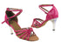 6005 260 Pink Patent with 3" Square Transparent Heel in the photo