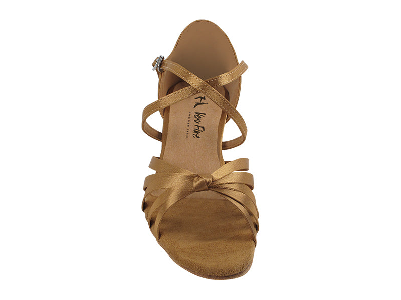 6005C Brown Satin with 1.5" Medium Heel in the photo