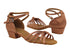6005FT Tan Satin with 1" Flat Heel in the photo