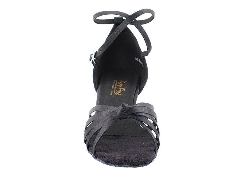 6005 Black Satin & Cuban Heel