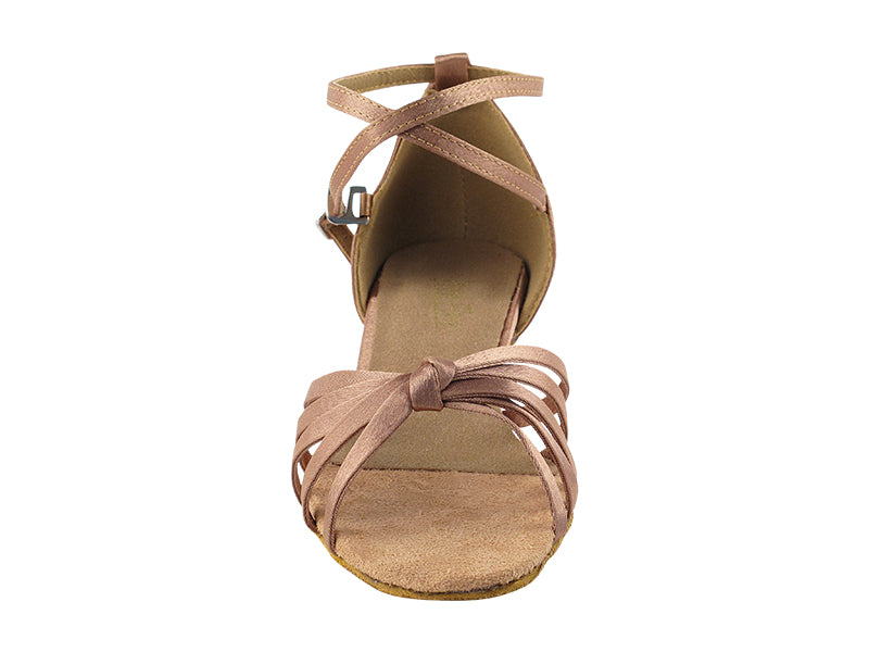 6005 Brown Satin & Cuban Heel