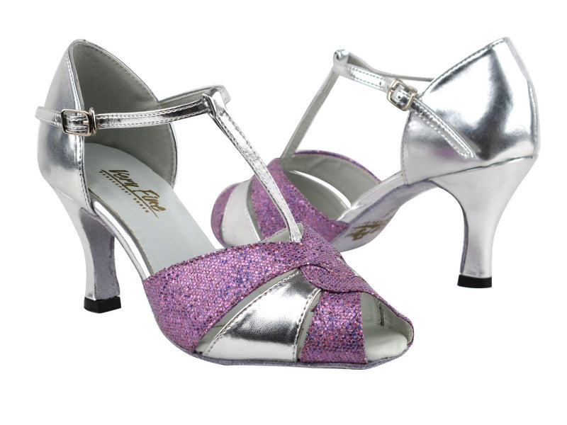 6006 190 Purple Scale_X_55 Silver Leather with 2.75" Heel in the photo