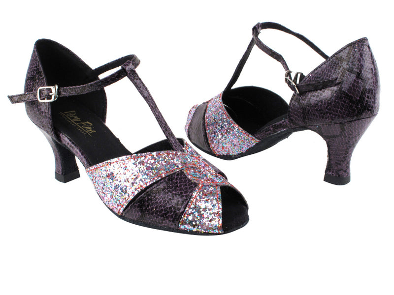 6006 252 Purple Snake_187 Purple Illusion Sparkle with 2.5" Heel in the photo