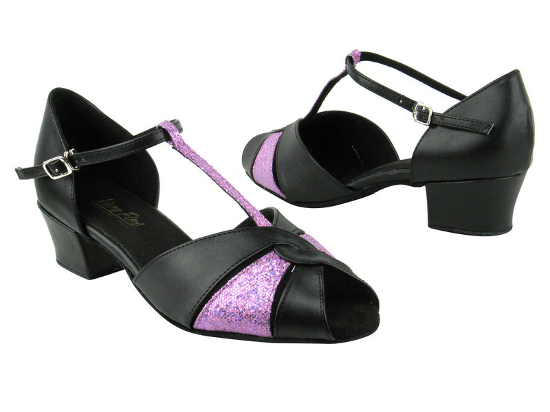 6006 Black Leather_190 Purple Scale with 1.5" medium heel in the photo
