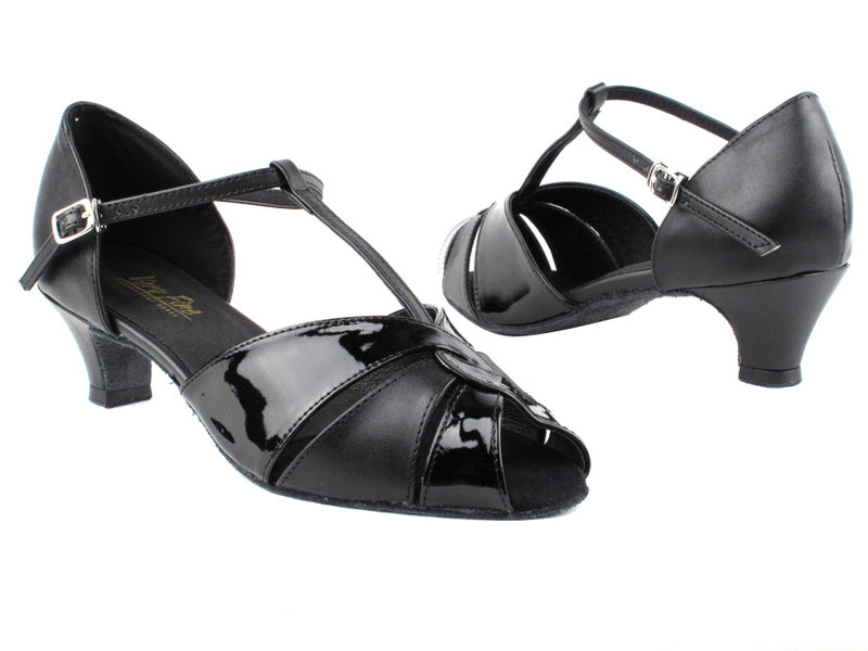 6006 Black Leather_Black Patent_X with 1.3" Heel in the photo