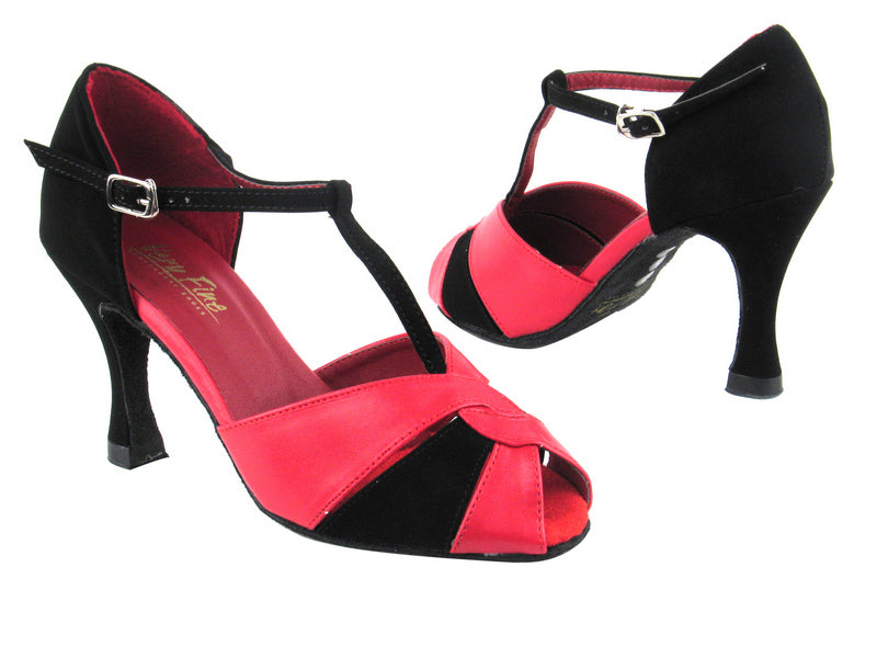 6006 Black Nubuck_Red Leather_X with 3.5" Heel in the photo