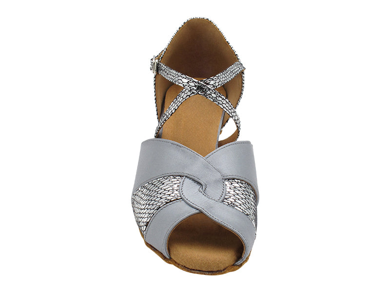 6006X 79 Grey Satin_X_H_71 Snake Silver Black Satin_S with 1.3" Cuban Heel (387) in the photo