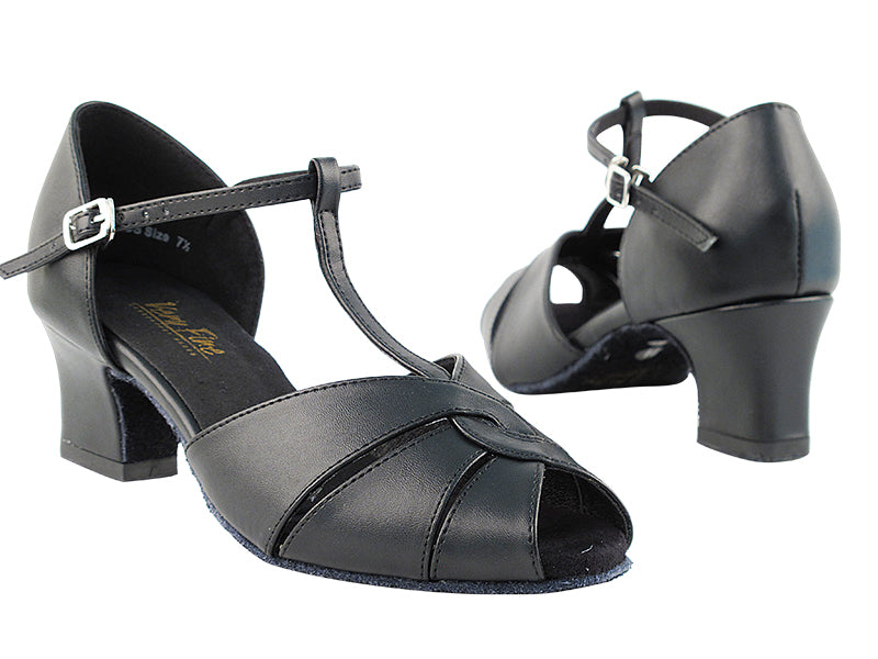 6006 Black Leather with 2" Thick Cuban Heel in the photo