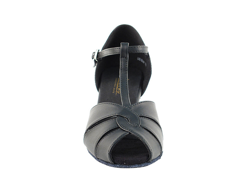 6006 Black Leather & Thick Cuban Heel