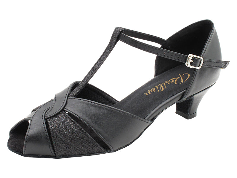 6006 Black Leather X_B_273 Black Glitter_T with 1.3" Cuban Heel (387) in the photo