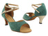 6012LEDSS Green Suede_Light Gold with 2.5" Heel (2899) in the photo