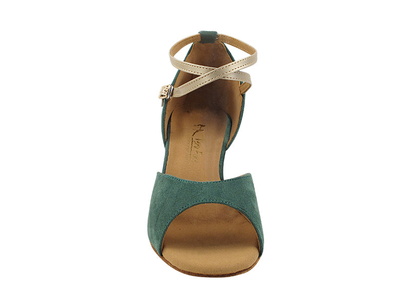 6012LEDSS Green Suede_Light Gold with 2.5" Heel (2899) in the photo