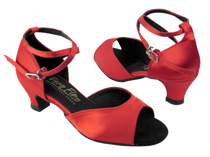 6012 112 Red Satin with 1.3" Cuban heel in the photo