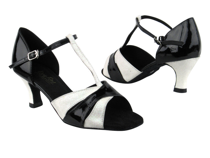 6016 183 Stardust_H_T_Black Patent with 2.5" low heel in the photo