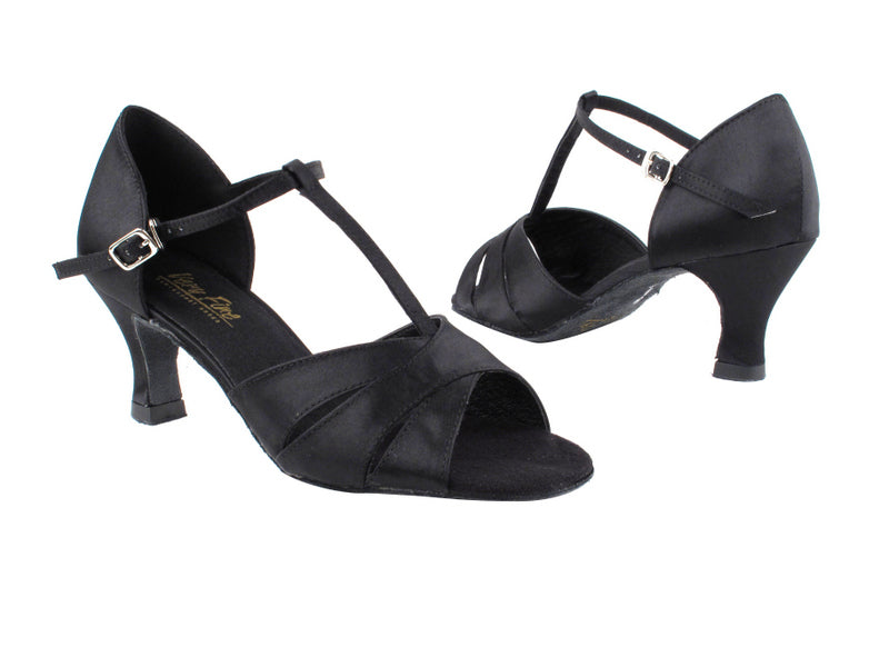 6016 38 Black Satin with 2.5" Heel in the photo
