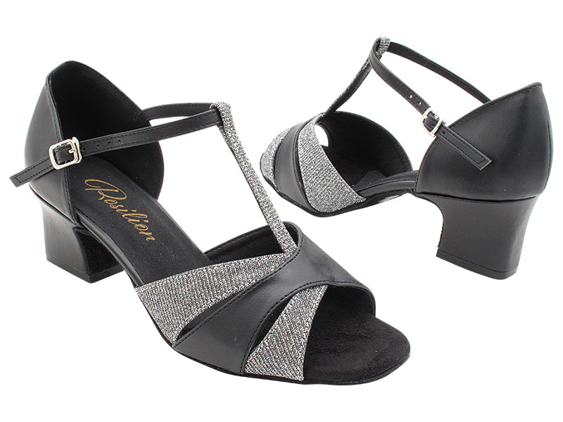 6016 Black Leather_105 Glitter Black with 2" TC Heel (3149) in the photo