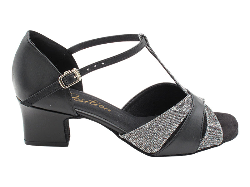 6016 Black Leather_105 Glitter Black with 2" TC Heel (3149) in the photo