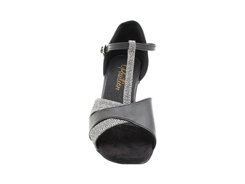 6016 Black Leather_105 Glitter Black with 2" TC Heel (3149) in the photo