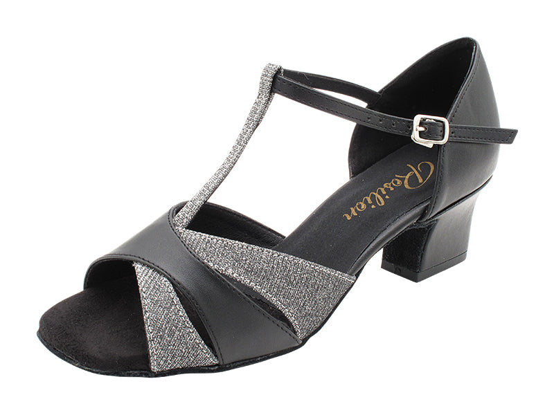 6016 Black Leather_105 Glitter Black with 2" TC Heel (3149) in the photo
