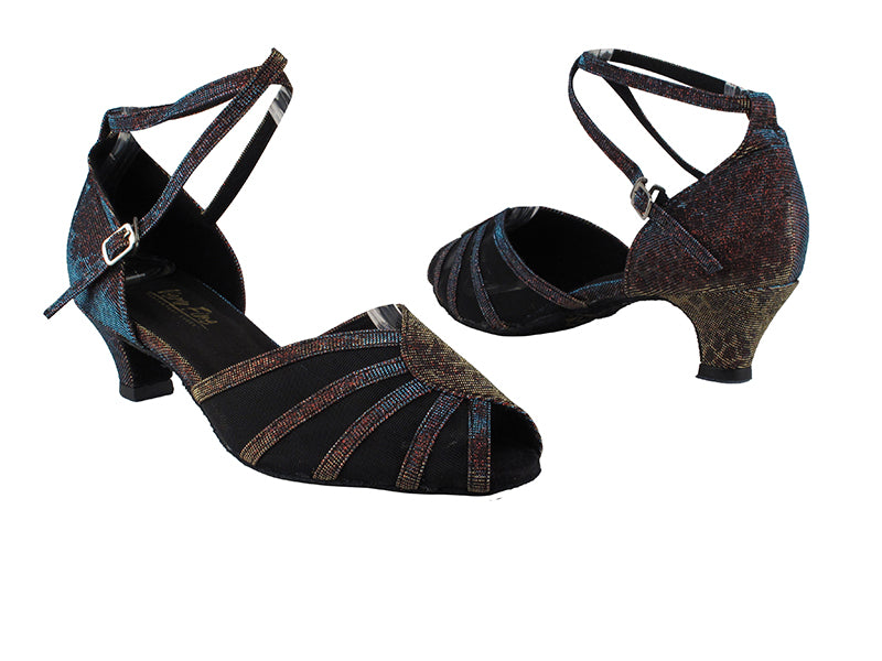 6018 95 Blue Illusion_Black Mesh with 1.3" Cuban Heel in the photo