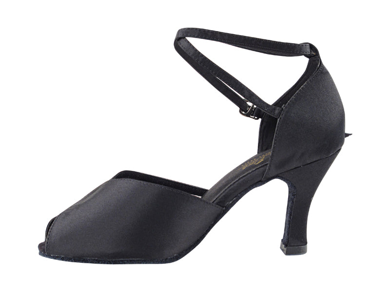 6018 Black Satin & Black Mesh