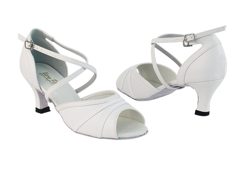 6023 139 White PU with 2.5" Heel in the photo