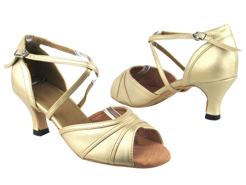 6023 57 Light Gold Leather with 2.5" Heel in the photo