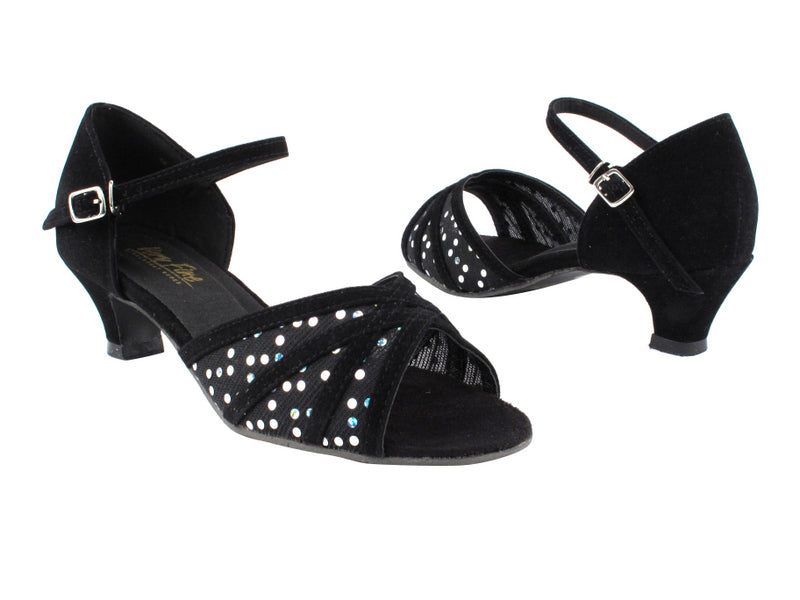 6027 36 Black Velvet_130 Black Mesh with 1.3" Heel in the photo