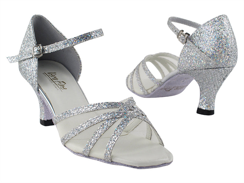 6027 6 Silver Sparklenet_Flesh Mesh with 2.5" Heel in th photo