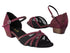 6027FT 116 Glitter Red Illusion Satin_80 Black Mesh with 1" Women Heel in the photo
