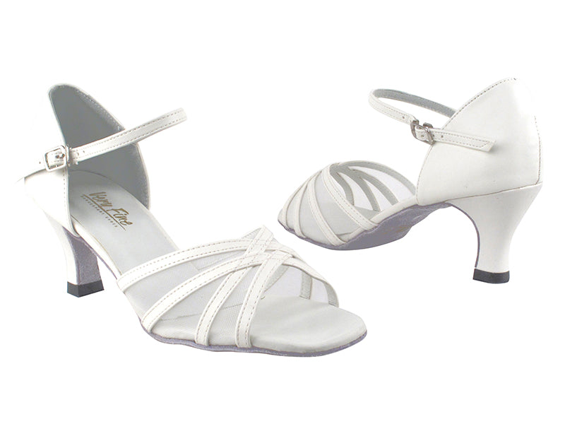 6027 White Leather_White Mesh with 3" Heel in the photo