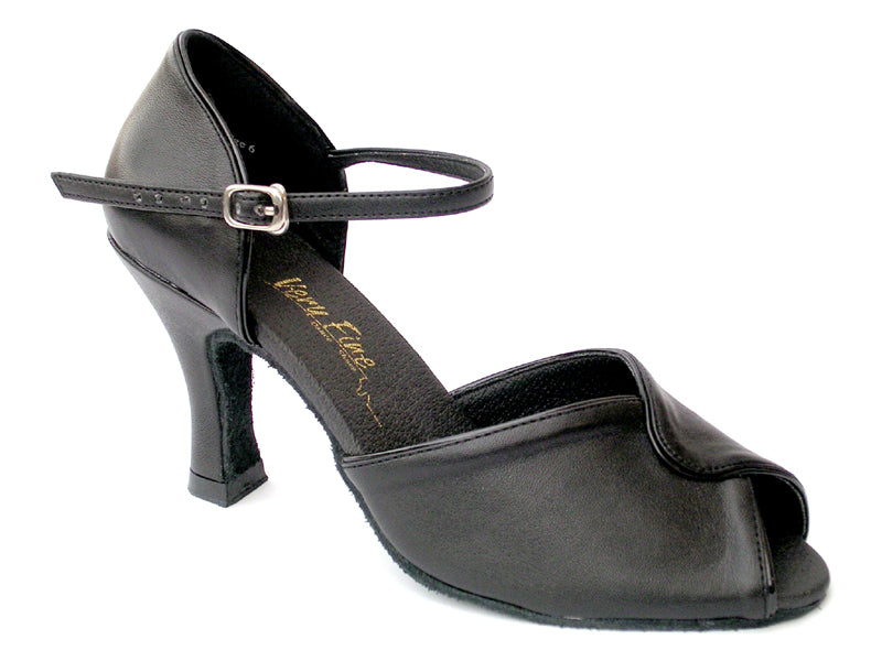 6028 Black Leather & Black Trim with 3" Heel in the photo