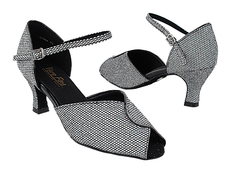 6028 Black Sparklenet & Black Trim with 2.5" Heel in the photo