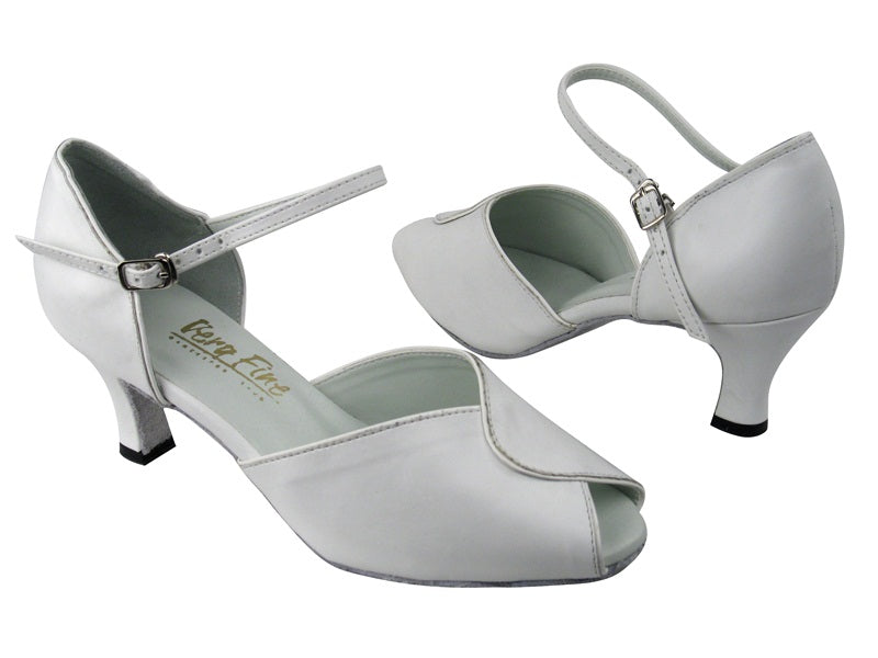 6028 White Leather_White Patent Trim with 2.5" Low heel in the photo