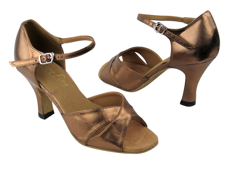 6029 171 Dark Tan Gold Leather with 3" heel in the photo