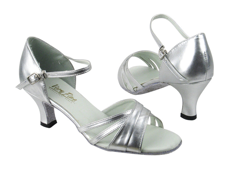 6030 119 Silver Leather with 2.5" low heel in the photo