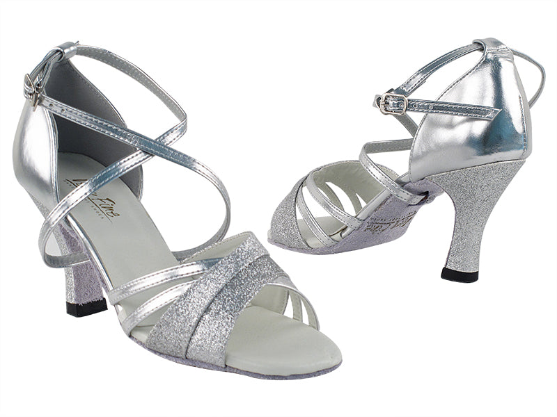 6030 126 Silver Stardust_Silver PU_1601 BackStrap with 3" Heel in th photo