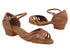 6030FT Tan Satin with 1" Flat Heel in the photo