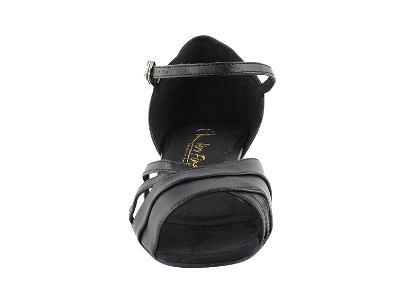 6030FT Black Leather with 1" Flat Heel in the photo