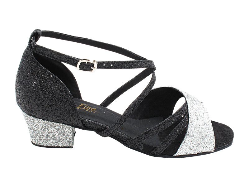 6030 126 Silver Stardust_127 Black Stardust_X-Strap Arch with loop with 1.5" Heel (2001) in the photo