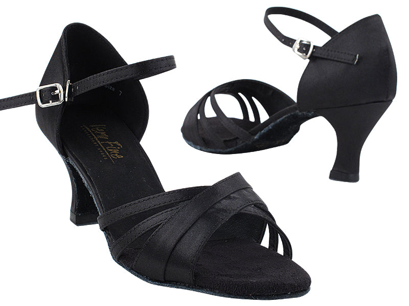 6030 Black Satin with 2.5" Heel in the photo