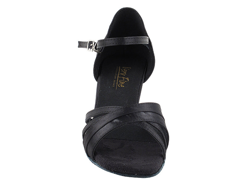 6030 Black Satin with 2.5" Heel in the photo