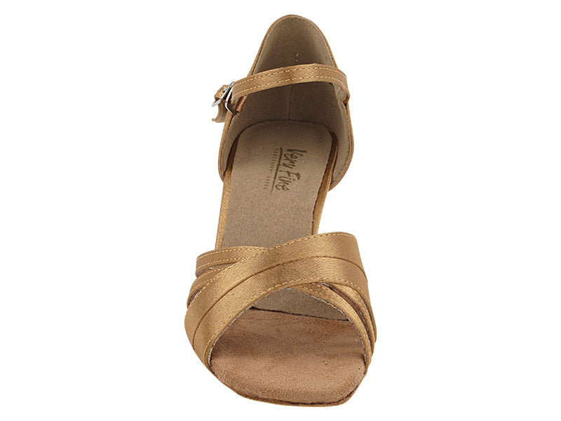 6030 Brown Satin with 2.5" Heel in the photo