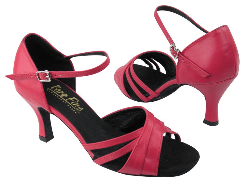 6030 211 Red Leather with 2.75" Flare heel in the photo