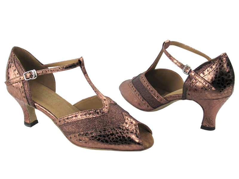 6034 212 Copper Stardust & 206 Ultra Copper with 2.5" Low Heel in the photo